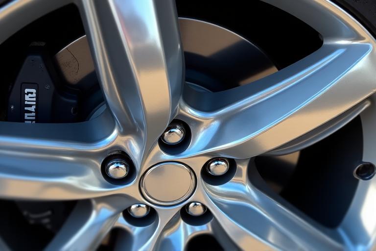 Dieselbe Autofelge nach der Reinigung, glänzend und sauber.